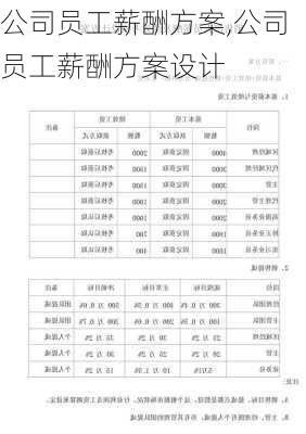 公司员工薪酬方案,公司员工薪酬方案设计