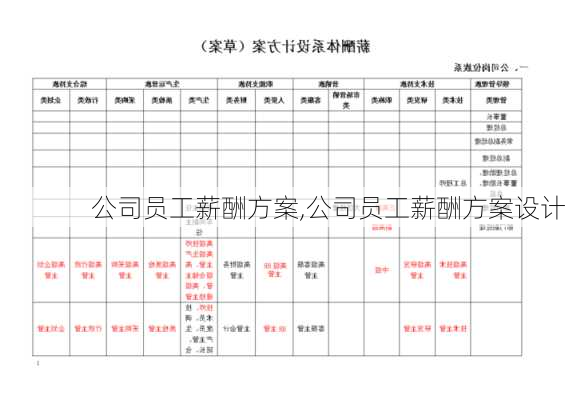 公司员工薪酬方案,公司员工薪酬方案设计