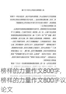 榜样的力量作文800字,榜样的力量作文800字议论文