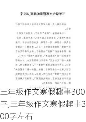 三年级作文寒假趣事300字,三年级作文寒假趣事300字左右