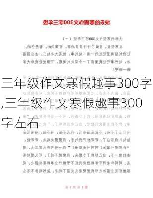 三年级作文寒假趣事300字,三年级作文寒假趣事300字左右