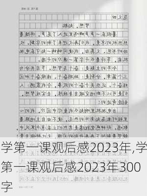 学第一课观后感2023年,学第一课观后感2023年300字