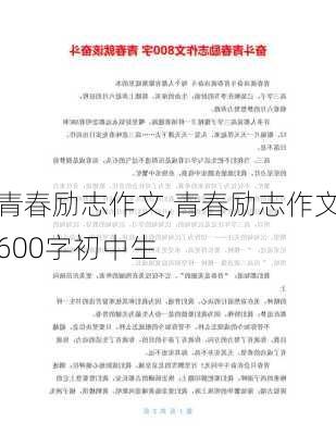 青春励志作文,青春励志作文600字初中生