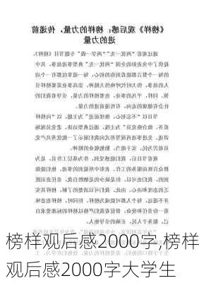 榜样观后感2000字,榜样观后感2000字大学生