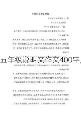 五年级说明文作文400字,