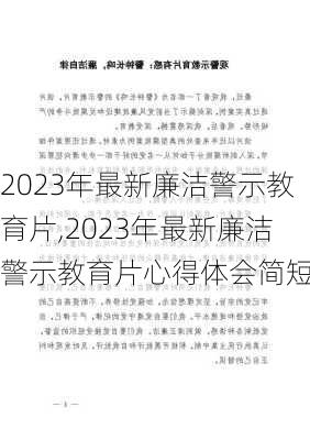 2023年最新廉洁警示教育片,2023年最新廉洁警示教育片心得体会简短