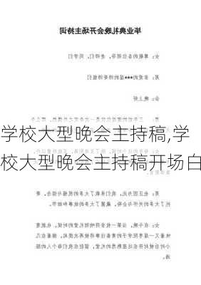 学校大型晚会主持稿,学校大型晚会主持稿开场白