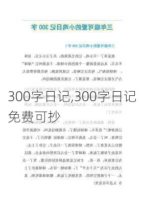 300字日记,300字日记免费可抄