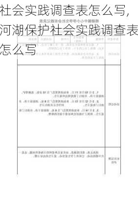 社会实践调查表怎么写,河湖保护社会实践调查表怎么写