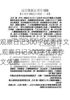 观察日记300字优秀作文,观察日记300字优秀作文免费