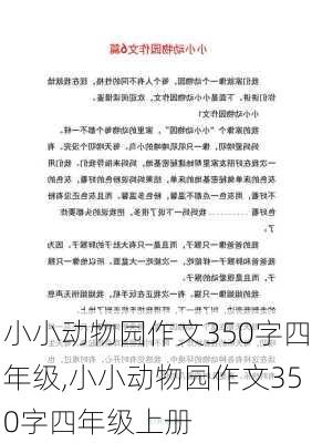 小小动物园作文350字四年级,小小动物园作文350字四年级上册