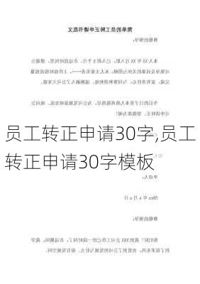 员工转正申请30字,员工转正申请30字模板