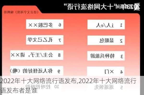 2022年十大网络流行语发布,2022年十大网络流行语发布者是谁