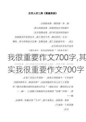 我很重要作文700字,其实我很重要作文700字