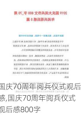 国庆70周年阅兵仪式观后感,国庆70周年阅兵仪式观后感800字