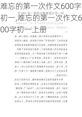 难忘的第一次作文600字初一,难忘的第一次作文600字初一上册