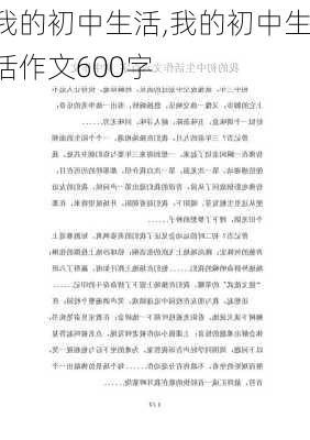 我的初中生活,我的初中生活作文600字