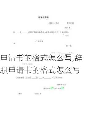 申请书的格式怎么写,辞职申请书的格式怎么写