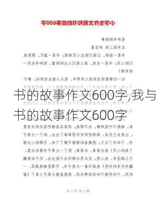 书的故事作文600字,我与书的故事作文600字