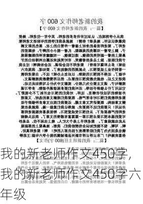 我的新老师作文450字,我的新老师作文450字六年级