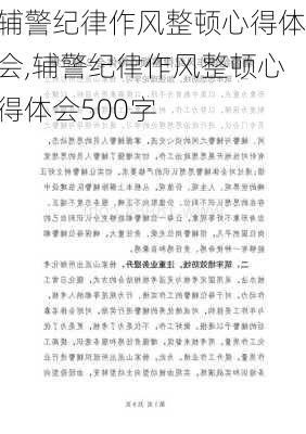 辅警纪律作风整顿心得体会,辅警纪律作风整顿心得体会500字