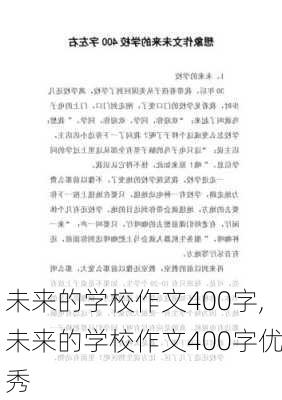 未来的学校作文400字,未来的学校作文400字优秀