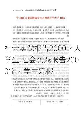 社会实践报告2000字大学生,社会实践报告2000字大学生寒假