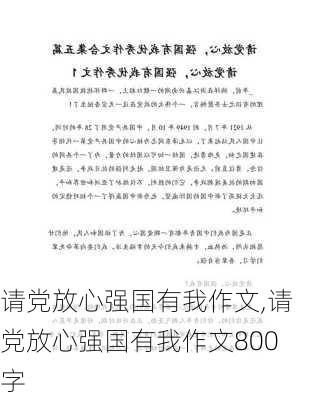 请党放心强国有我作文,请党放心强国有我作文800字