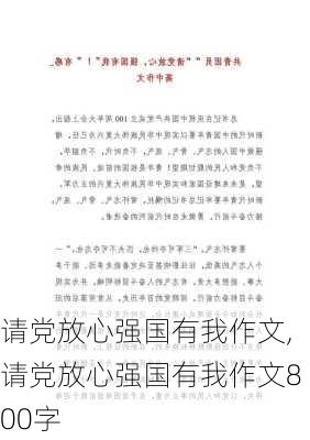 请党放心强国有我作文,请党放心强国有我作文800字