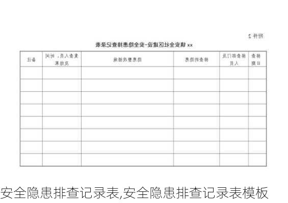 安全隐患排查记录表,安全隐患排查记录表模板