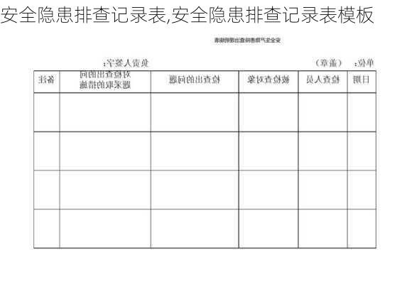 安全隐患排查记录表,安全隐患排查记录表模板