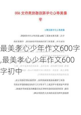 最美孝心少年作文600字,最美孝心少年作文600字初中