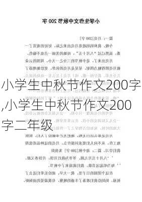 小学生中秋节作文200字,小学生中秋节作文200字二年级