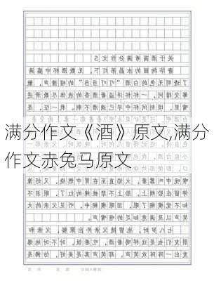 满分作文《酒》原文,满分作文赤兔马原文