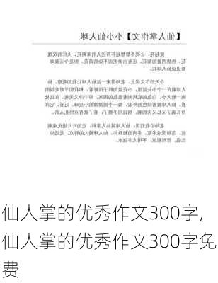 仙人掌的优秀作文300字,仙人掌的优秀作文300字免费