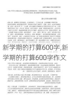 新学期的打算600字,新学期的打算600字作文