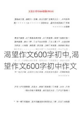 渴望作文600字初中,渴望作文600字初中作文