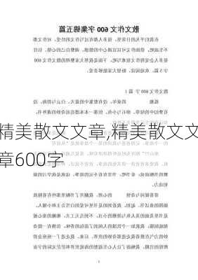 精美散文文章,精美散文文章600字