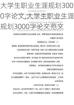 大学生职业生涯规划3000字论文,大学生职业生涯规划3000字论文范文