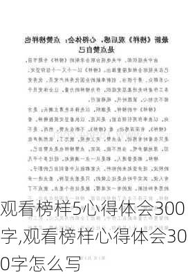 观看榜样5心得体会300字,观看榜样心得体会300字怎么写