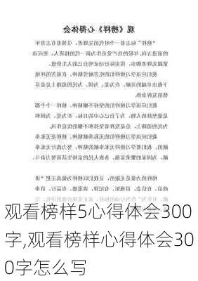 观看榜样5心得体会300字,观看榜样心得体会300字怎么写