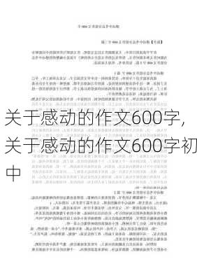 关于感动的作文600字,关于感动的作文600字初中