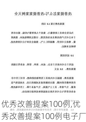 优秀改善提案100例,优秀改善提案100例电子厂