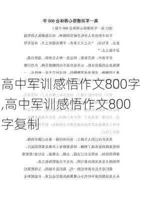 高中军训感悟作文800字,高中军训感悟作文800字复制