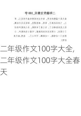 二年级作文100字大全,二年级作文100字大全春天