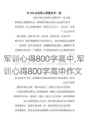 军训心得800字高中,军训心得800字高中作文