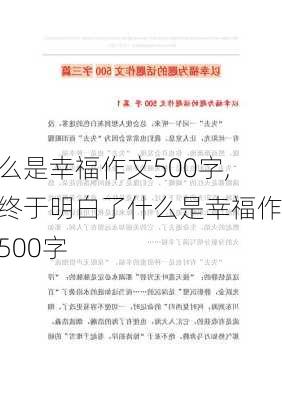 什么是幸福作文500字,我终于明白了什么是幸福作文500字