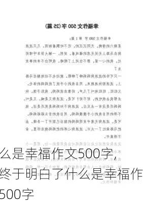 什么是幸福作文500字,我终于明白了什么是幸福作文500字