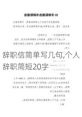 辞职信简单写几句,个人辞职简短20字