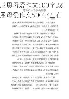 感恩母爱作文500字,感恩母爱作文500字左右